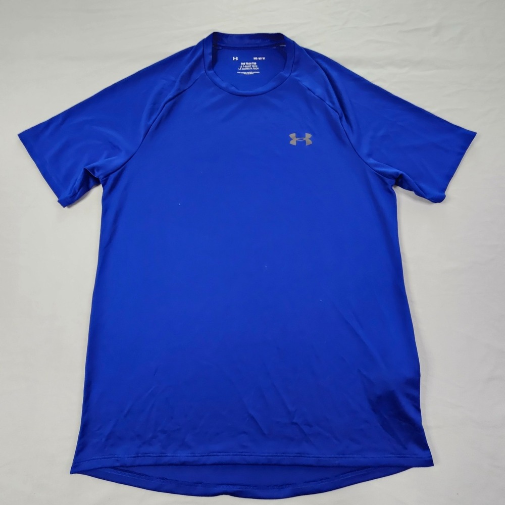 Under Armour Tech Tee Blue Short Sleeve Polyester T-Shirt Men's M